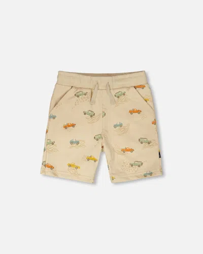 Deux Par Deux Kids'  Elastic Waist Jeep French Terry Shorts In Brown