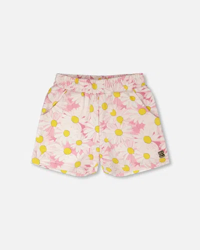 Deux Par Deux Kids'  French Terry Daisies Shorts In Multi