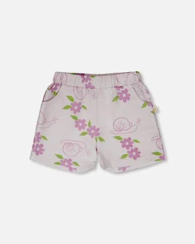 Deux Par Deux Kids'  French Terry Snails Shorts In Multi
