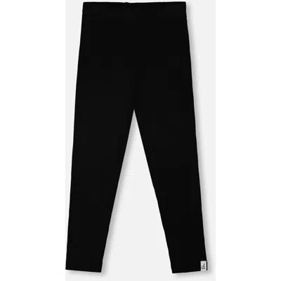Deux Par Deux Kids'  Full-length Rib Leggings In Black
