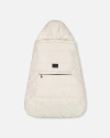 Deux Par Deux Kids'  Gender Inclusive 3-in-1 Multifunction Cover For Car Seat, Stroller, And Carrier In White