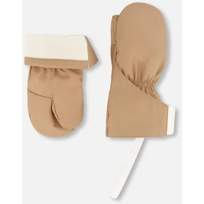 Deux Par Deux Kids'  Gender Inclusive Lined Mittens In Brown