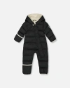 Deux Par Deux Kids'  Gender Inclusive One-piece Cloud Compressible Snowsuit Designed For Car Seat In Black