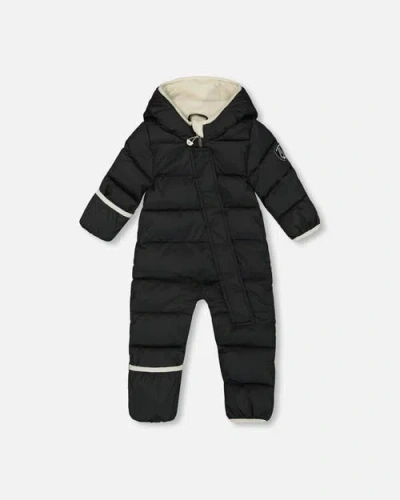 Deux Par Deux Kids'  Gender Inclusive One-piece Cloud Compressible Snowsuit Designed For Car Seat In Black