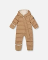 Deux Par Deux Kids'  Gender Inclusive One-piece Cloud Compressible Snowsuit Designed For Car Seat In Brown