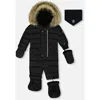 Deux Par Deux Kids'  Gender Inclusive One-piece Original Puffy Snowsuit In Black