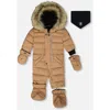 Deux Par Deux Kids'  Gender Inclusive One-piece Original Puffy Snowsuit In Orange