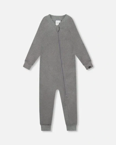 Deux Par Deux Babies'  Gender Inclusive One-piece Thermal Underwear In Gray