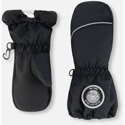 Deux Par Deux Kids'  Gender Inclusive Winter Mittens Play In Black