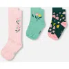 Deux Par Deux Kids'  Girl 3-pack Knit Socks In Multi