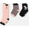 Deux Par Deux Girl 3-pack Knit Socks In Pink