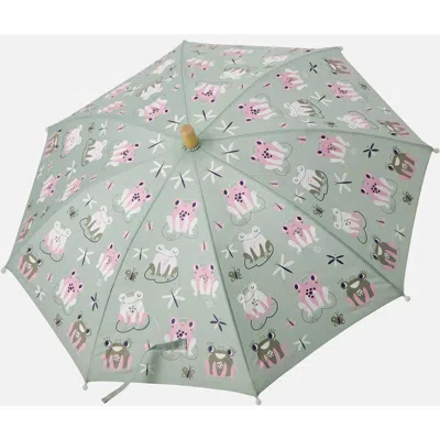 Deux Par Deux Girl Color-changing Animal Umbrella In Green