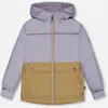 Deux Par Deux Kids'  Girl's Colorblock Mid-season Jacket Lilac And Taupe
