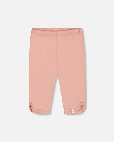 Deux Par Deux Kids'  Girl's Crinkle Jersey Capri Legging Dark Old Pink
