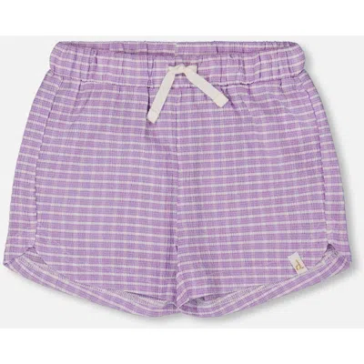Deux Par Deux Kids'  Girl's Crinkle Short Pale Yellow And White