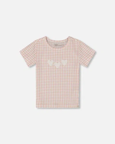 Deux Par Deux Kids'  Girl's Crinkle Top With Applique Light Old Pink
