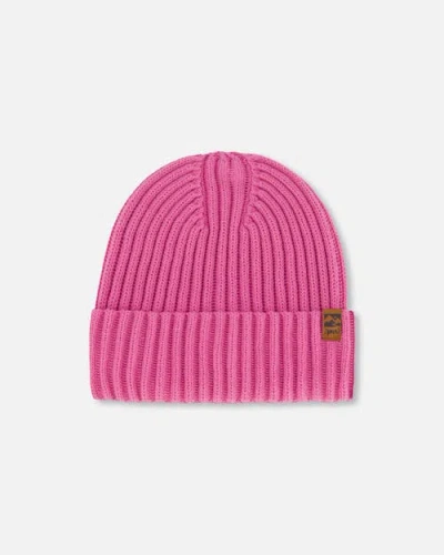 Deux Par Deux Babies'  Girl's Cuffed Knit Hat Vibrant Pink