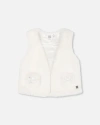 Deux Par Deux Little Girl's Faux Fur Vest Off White In Off White