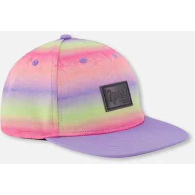 Deux Par Deux Kids'  Girl Flat Brim Gradient Cap In Purple