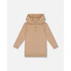 Deux Par Deux Girls' Hooded Rib Tunic - Big Kid In Oatmeal