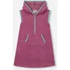Deux Par Deux Girl's Hooded Terry Beach Dress Candy Pink In Candy Pink