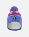 Deux Par Deux Girl's Knit Hat Mauve Pine And Blue In Tree Jacquard