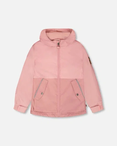 Deux Par Deux Kids'  Girl Mid-season Flap Pockets Jacket In Pink