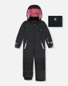 Deux Par Deux Kids'  Girl One-piece Teknik Snowsuit In Black