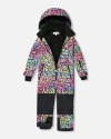 Deux Par Deux Kids'  Girl One-piece Teknik Snowsuit In Black
