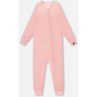 Deux Par Deux Kids'  Girl One-piece Thermal Underwear In Pink