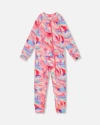 Deux Par Deux Kids'  Girl's One Piece Thermal Underwear Printed Pink Marble In Printed Marble