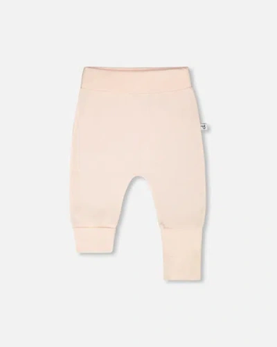Deux Par Deux Babies'  Girl Organic Cotton Jersey Evolutive Pants In Neutral