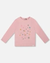 Deux Par Deux Kids'  Girl Organic Cotton Long Sleeve T-shirt In Pink