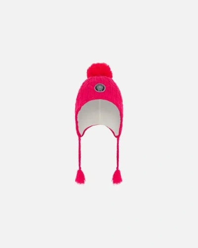 Deux Par Deux Kids'  Girl's Peruvian Knit Hat Fuschia Pink In Beetroot Purple
