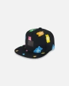Deux Par Deux Girl's Printed Cap Black And Multicolored Gummies In Black And Multicolored Gummies