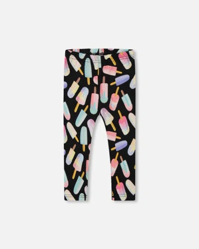 Deux Par Deux Girls' Printed Capri Leggings Ice Lollipops - Little Kid In Multicolored