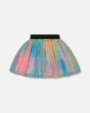Deux Par Deux Girl's Printed Mesh Skirt Multicolored Gummies In Multicolored Gummies