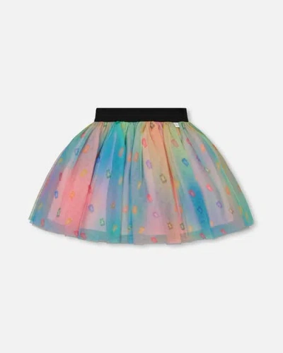 Deux Par Deux Kids'  Girl's Printed Mesh Skirt Multicolored Gummies