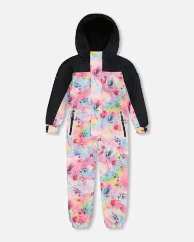 Deux Par Deux Kids'  Girl's Printed Mid-season One-piece Outerwear Butterflies On Multicolored And Black Ba