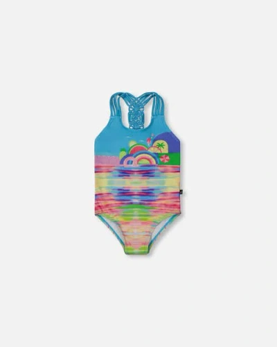 Deux Par Deux Kids'  Girl's Printed One-piece Swimsuit Multicolored