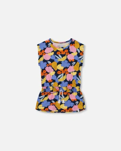 DEUX PAR DEUX DEUX PAR DEUX GIRL'S PRINTED TUNIC TOP MULTICOLORED