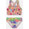 Deux Par Deux Kids'  Girl's Printed Two-piece Swimsuit Multicolored