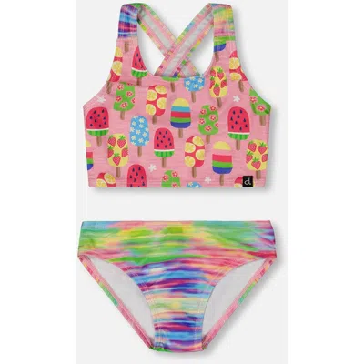 Deux Par Deux Kids'  Girl's Printed Two-piece Swimsuit Multicolored