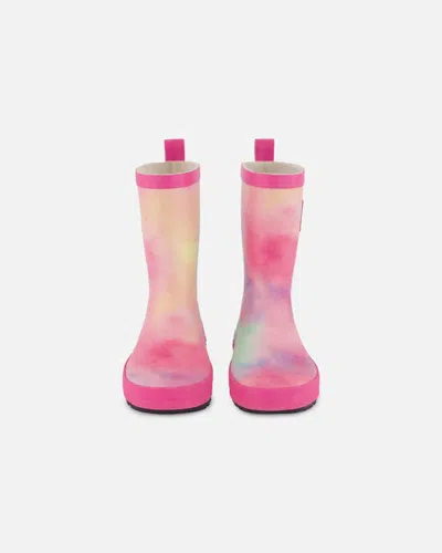 Deux Par Deux Kids' Girl's Rain Boots Multico In Pink