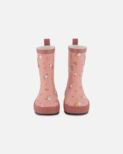Deux Par Deux Kids' Girl's Rain Boots Pink Little Flowers Print