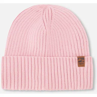 Deux Par Deux Kids'  Girl Rib Knit Beanie Hat In Pink