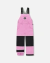 Deux Par Deux Kids'  Girl Solid Play Overall Snow Bib In Pink
