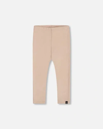 Deux Par Deux Kids'  Girl's Super Soft Rib Leggings Medium Beige In Nougat