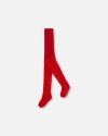 Deux Par Deux Unisex Tights With Bow Jacquard Red In Jester Red