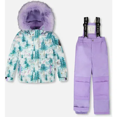 Deux Par Deux Kids'  Girl Two-piece Discover Snowsuit In Multi